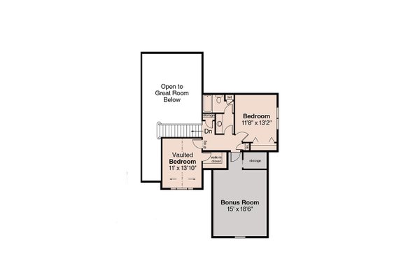 Farmhouse Floor Plan - Upper Floor Plan #124-517