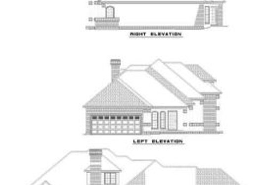 Exterior - Rear Elevation for European House Plan #17-451 - 4 bed, 3 bath