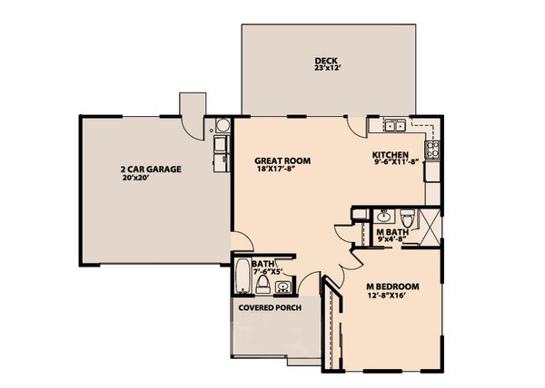 Craftsman Floor Plan - Main Floor Plan #515-10