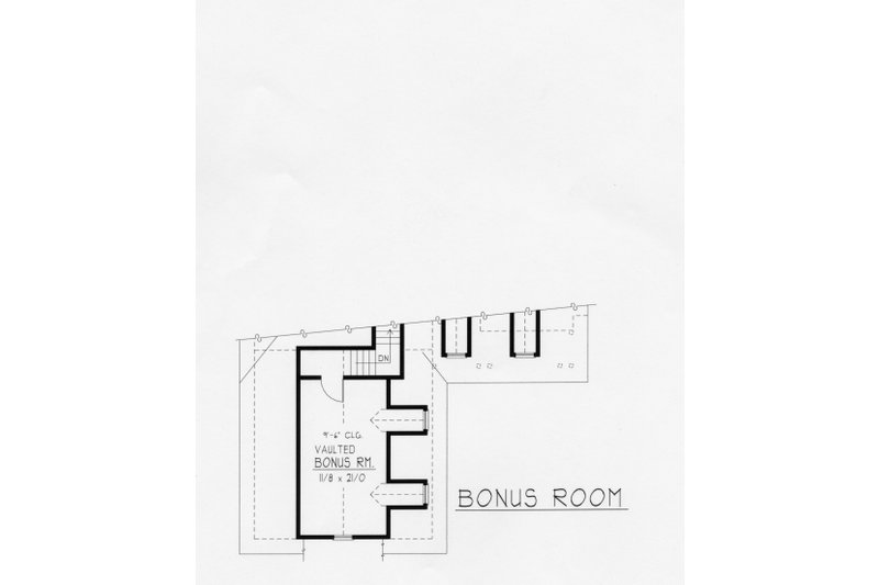 House Blueprint - Floor Plan - Upper Floor for Country House Plan #112-163 - 3 bed, 2 bath