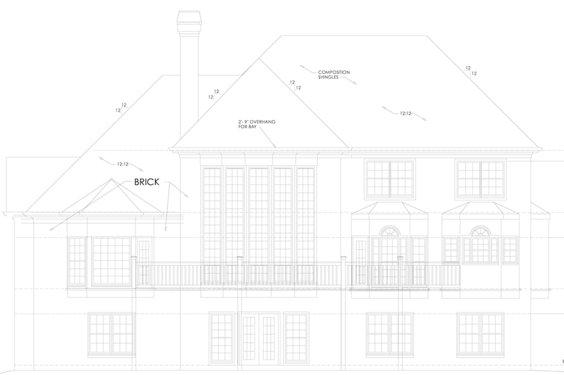 House Plan Design - Exterior - Rear Elevation for Traditional House Plan #30-342 - 3 bed, 3.5 bath