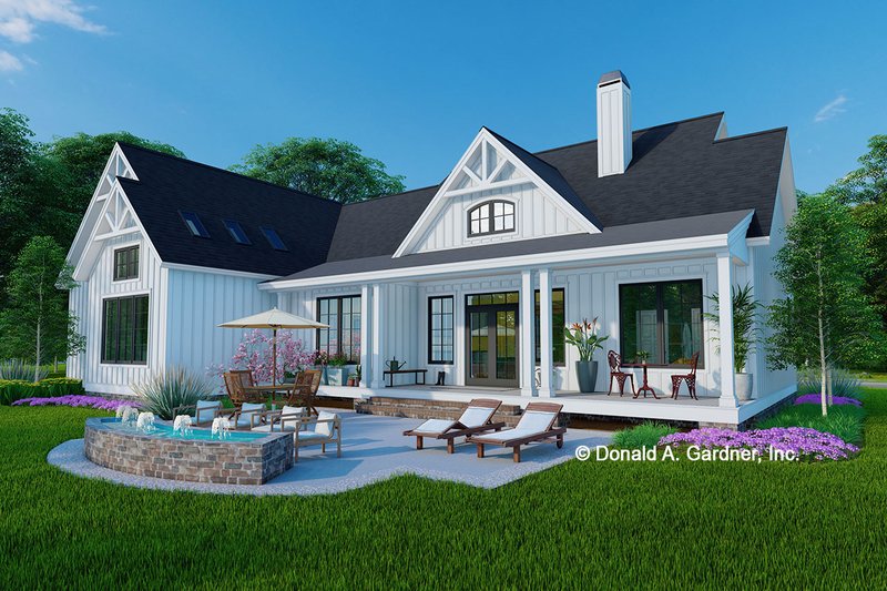 House Blueprint - Exterior - Rear Elevation for Modern House Plan #929-1173 - 4 bed, 3 bath