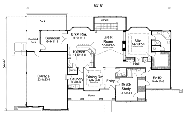 Mediterranean Floor Plan - Main Floor Plan #57-279