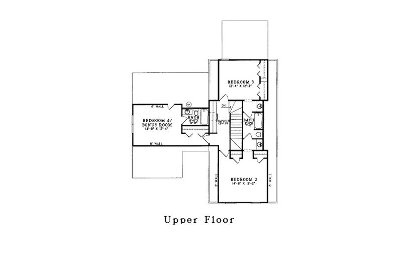 Dream House Plan - Floor Plan - Upper Floor for Traditional House Plan #17-2350 - 4 bed, 3.5 bath