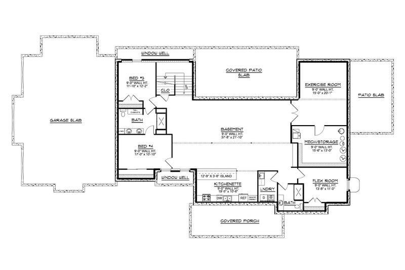Dream House Plan - Floor Plan - Lower Floor for Contemporary House Plan #1064-477 - 2 bed, 2.5 bath