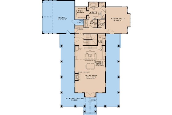 Floor Plan - Main Floor for Country House Plan #923-231 - 3 bed, 4 bath