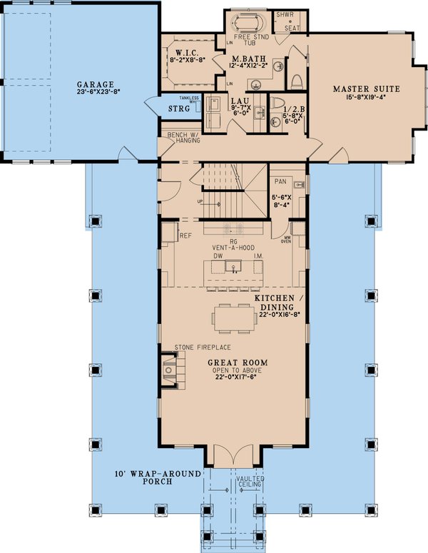 Country Floor Plan - Main Floor Plan #923-231