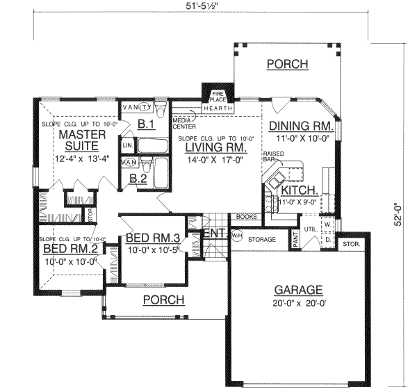 Home Plan - Traditional Floor Plan - Main Floor Plan #40-165