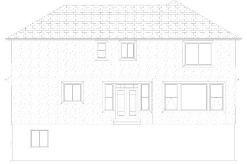 Architectural House Design - Exterior - Rear Elevation 1 for Craftsman House Plan #1060-57 - 4 bed, 2.5 bath