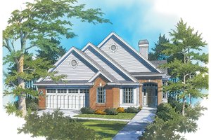 Ranch Exterior - Front Elevation Plan #48-590
