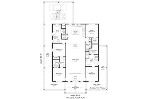 Floor Plan - Main Floor for Barndominium House Plan #932-1141 - 4 bed, 3 bath