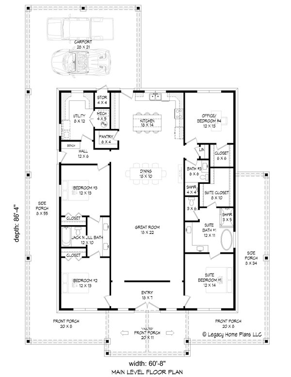 Barndominium Floor Plan - Main Floor Plan #932-1141