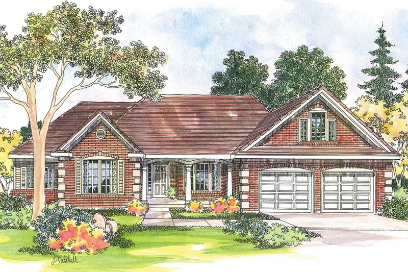 House Blueprint - Traditional Exterior - Front Elevation Plan #124-344