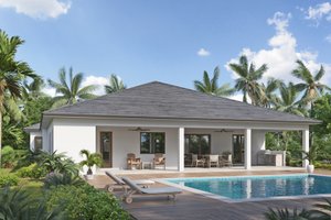 Exterior - Rear Elevation for Ranch House Plan #938-111 - 4 bed, 3 bath