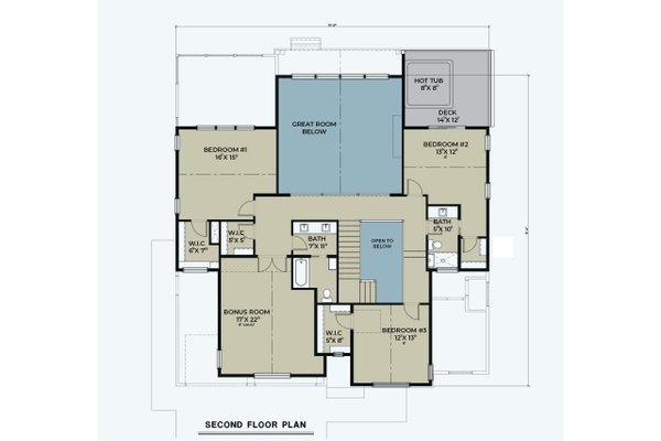 Contemporary Floor Plan - Upper Floor Plan #1070-193