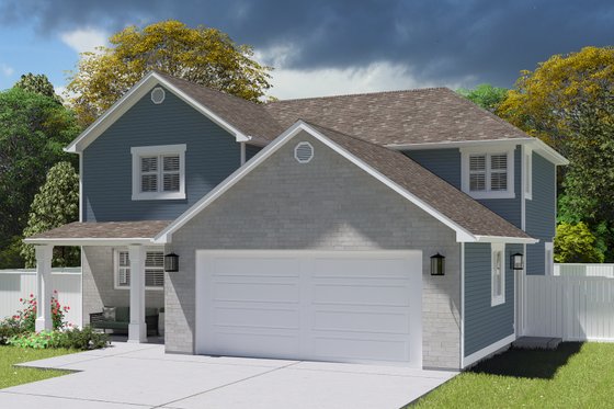 Exterior - Front Elevation 3 for Traditional House Plan #1060-211 - 3 bed, 2.5 bath