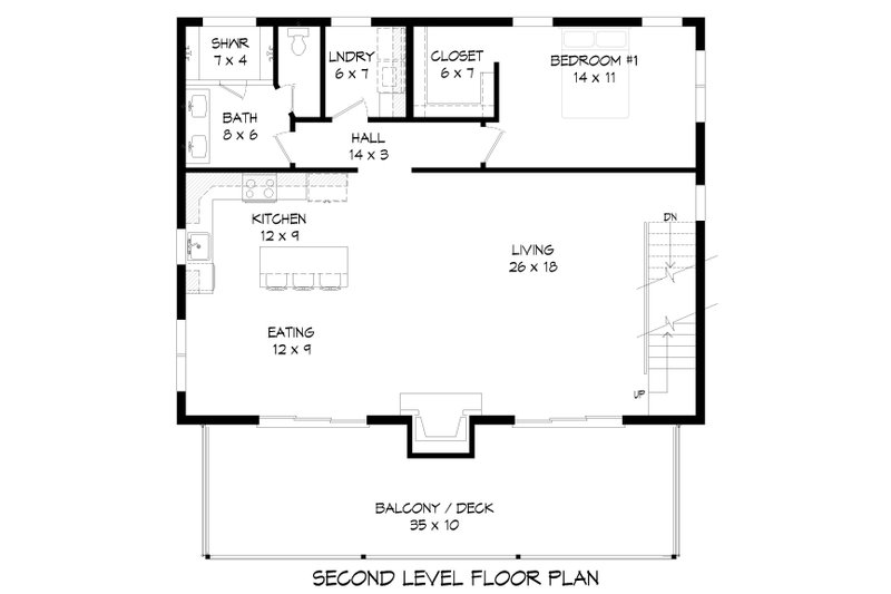 Dream House Plan - Floor Plan - Upper Floor for Contemporary House Plan #932-256 - 2 bed, 2.5 bath