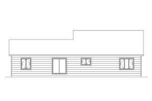 Exterior - Rear Elevation for Ranch House Plan #57-674 - 3 bed, 2 bath