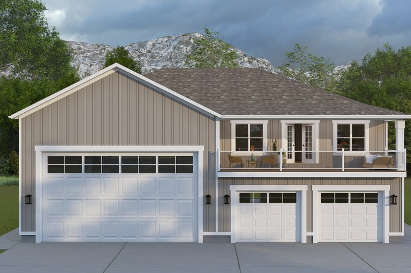 House Blueprint - Barndominium Exterior - Front Elevation Plan #1060-371