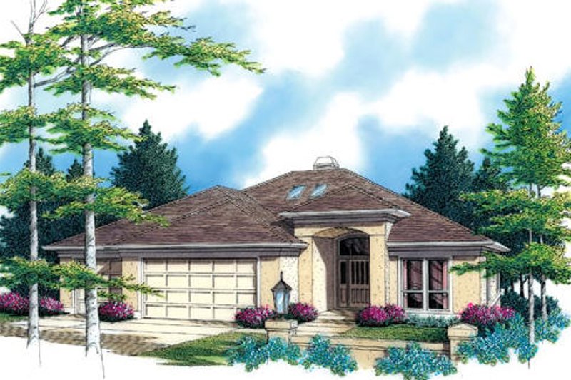 Dream House Plan - Mediterranean Exterior - Front Elevation Plan #48-426