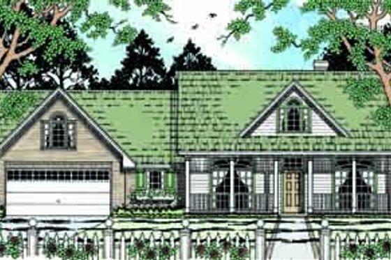 Exterior - Front Elevation for Traditional House Plan #42-297 - 3 bed, 2 bath
