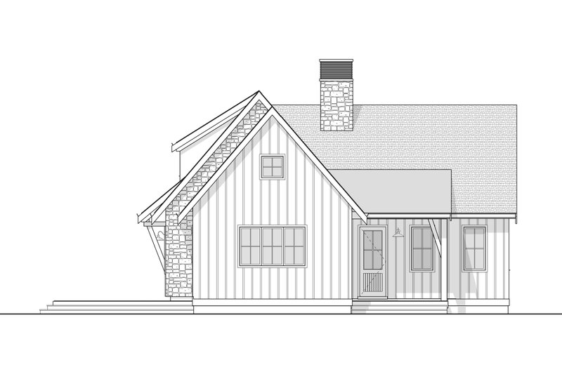 House Blueprint - Exterior - Other Elevation 2 for Cabin House Plan #1114-40 - 2 bed, 1 bath