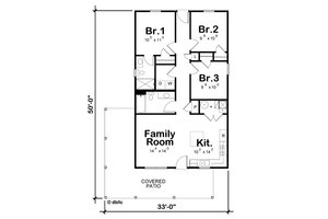 Floor Plan - Main Floor for Modern House Plan #20-2552 - 3 bed, 2 bath