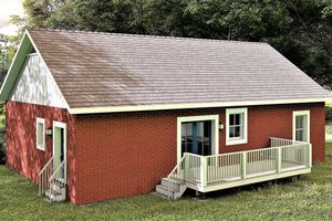 Exterior - Rear Elevation for Ranch House Plan #44-228 - 3 bed, 2 bath