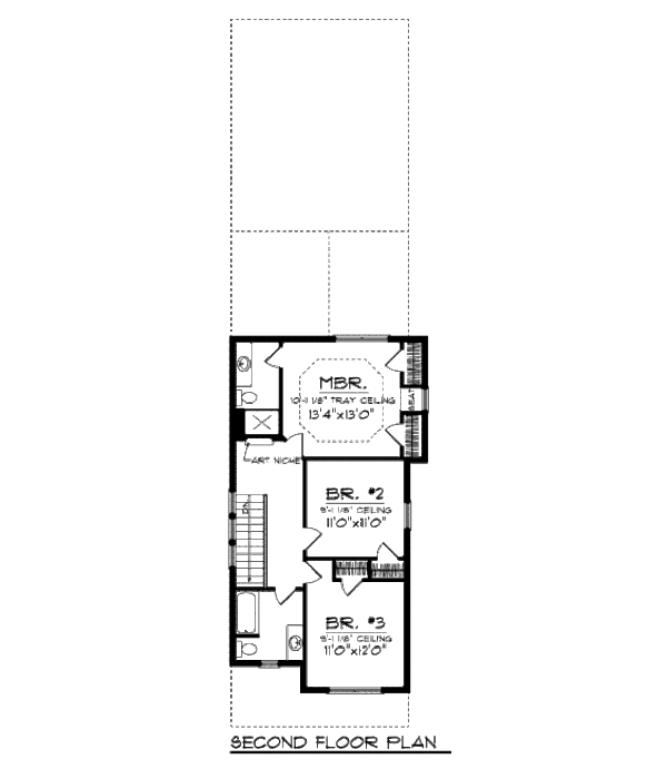 Craftsman Floor Plan - Upper Floor Plan #70-965