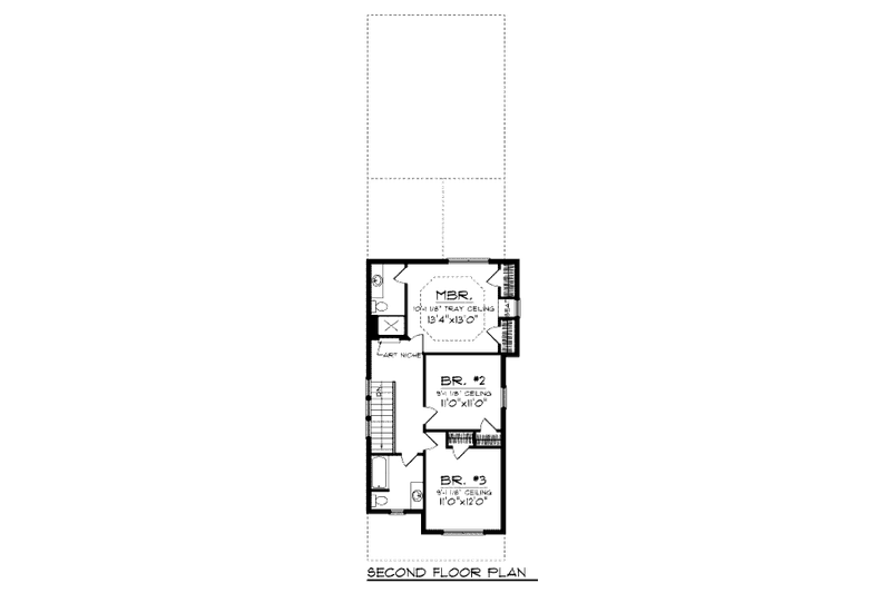 Home Plan - Floor Plan - Upper Floor for Craftsman House Plan #70-965 - 3 bed, 2.5 bath