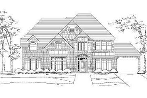 Exterior - Front Elevation for European House Plan #411-789 - 5 bed, 3.5 bath