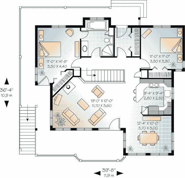 Home Plan - Traditional Floor Plan - Main Floor Plan #23-454