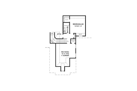 Floor Plan - Upper Floor for European House Plan #424-250 - 4 bed, 3 bath