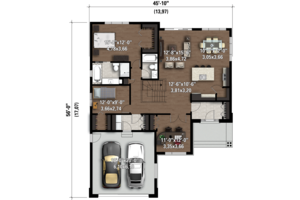 Floor Plan - Main Floor 1 for Contemporary House Plan #25-4324 - 3 bed, 2 bath