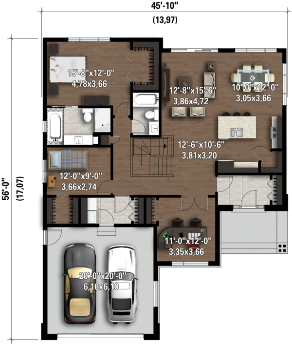 Contemporary Floor Plan - Main Floor Plan #25-4324