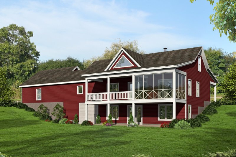 Architectural House Design - Exterior - Rear Elevation for Country House Plan #932-62 - 2 bed, 2 bath