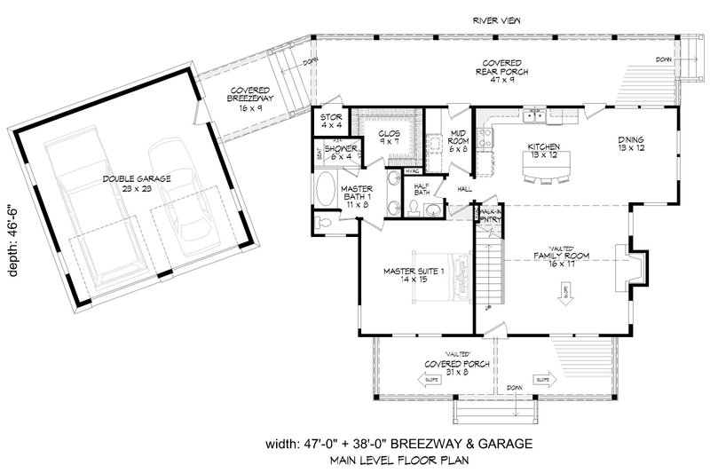 House Plan Design - Floor Plan - Main Floor for Country House Plan #932-389 - 3 bed, 3.5 bath