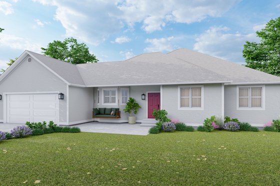Exterior - Front Elevation 3 for Ranch House Plan #1060-34 - 6 bed, 3 bath