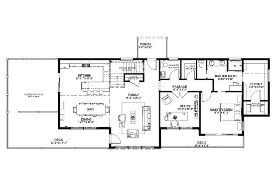 Floor Plan - Main Floor for Modern House Plan #921-28 - 3 bed, 3.5 bath