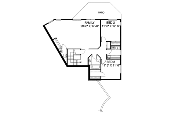 Floor Plan - Lower Floor for Ranch House Plan #60-230 - 3 bed, 2.5 bath