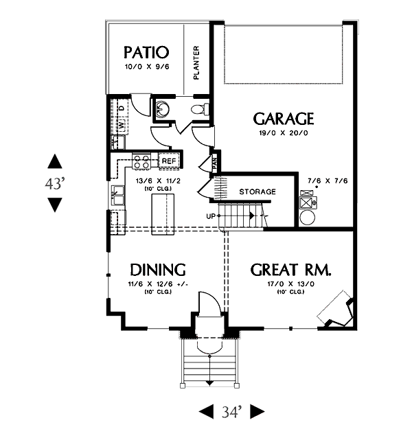 Home Plan - European Floor Plan - Main Floor Plan #48-492