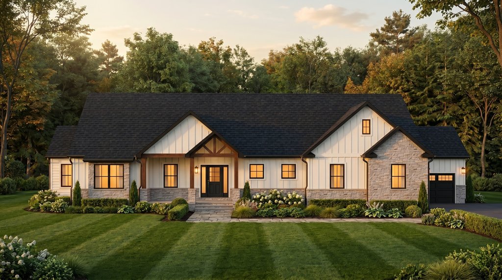 Exterior - Front Elevation 2 for Craftsman House Plan #1089-19 - 3 bed, 3.5 bath