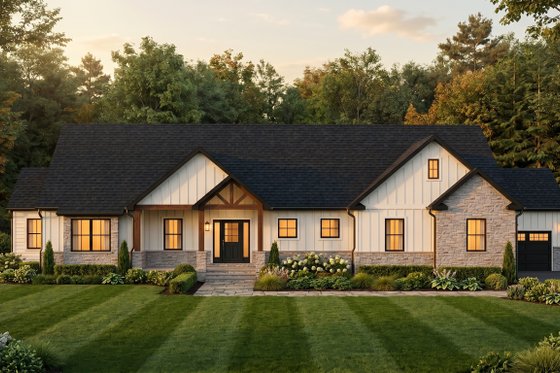 Exterior - Front Elevation for Craftsman House Plan #1089-19 - 3 bed, 3.5 bath