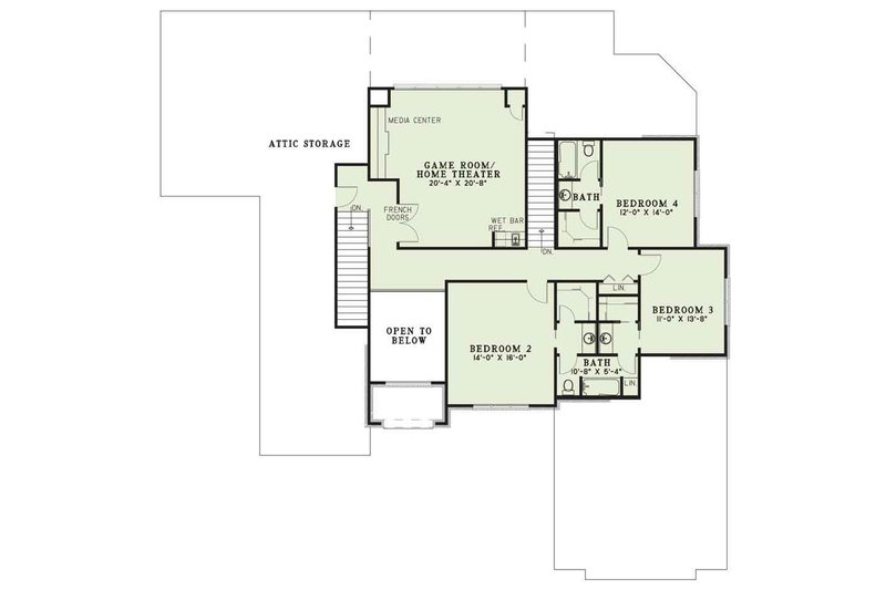 Dream House Plan - Floor Plan - Upper Floor for European House Plan #17-577 - 4 bed, 5 bath