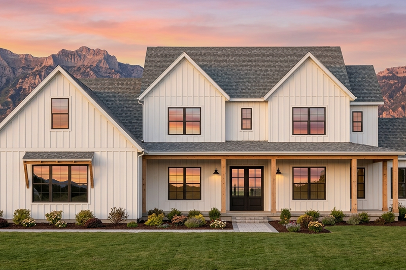 House Design - Exterior - Front Elevation 2 for Farmhouse House Plan #1096-202 - 4 bed, 4.5 bath