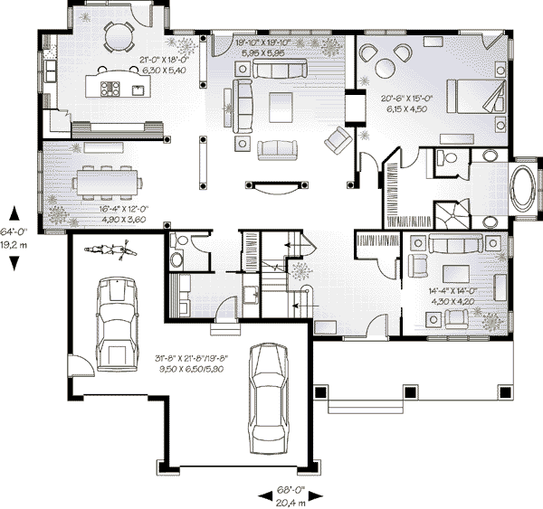 Dream House Plan - Traditional Floor Plan - Main Floor Plan #23-539