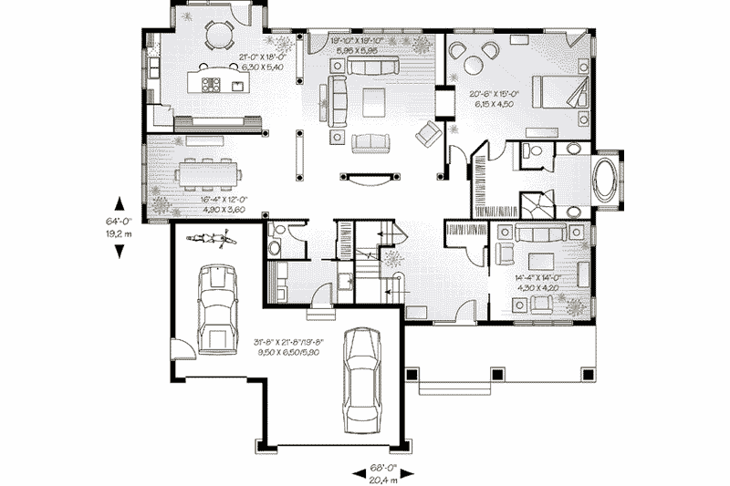 Dream House Plan - Floor Plan - Main Floor for Traditional House Plan #23-539 - 4 bed, 3.5 bath
