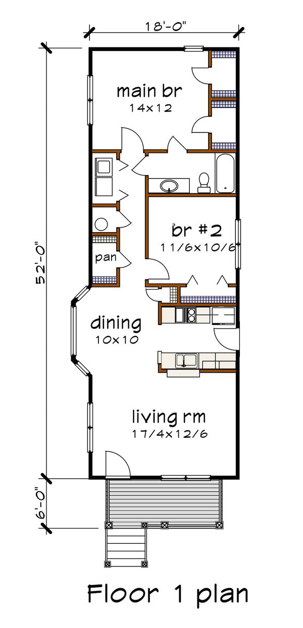 House Design - Cottage Floor Plan - Main Floor Plan #79-104