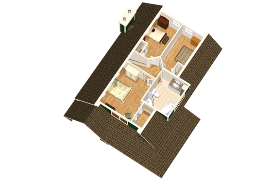 Floor Plan - Upper Floor 1 for Country House Plan #25-4316 - 3 bed, 1 bath