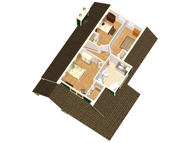 Architectural House Design - Country Floor Plan - Upper Floor Plan #25-4316